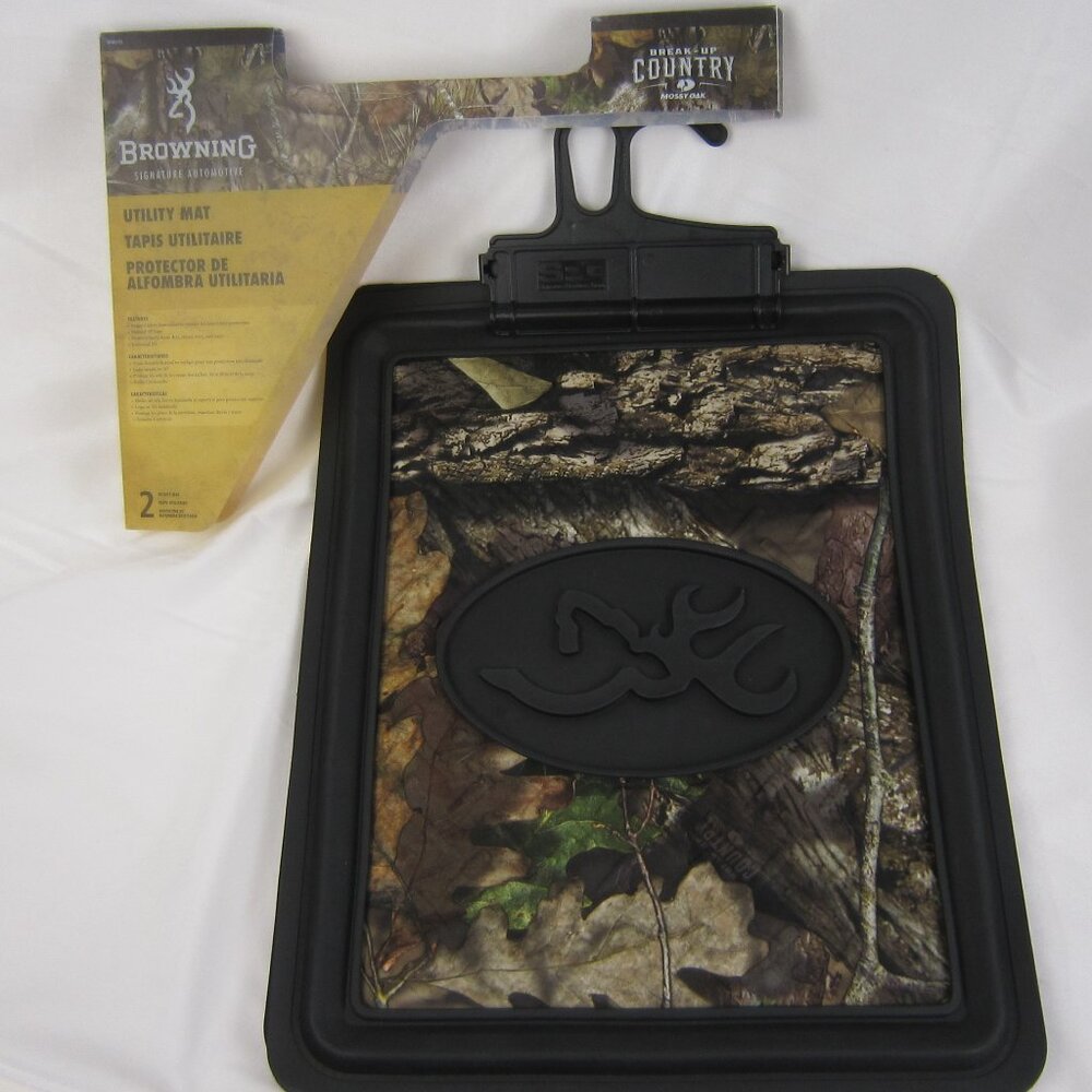SPG Browning Camo Utility Rear Rubber Floor Mats  Lot of 2 Mats - 16" x 13"  GUC